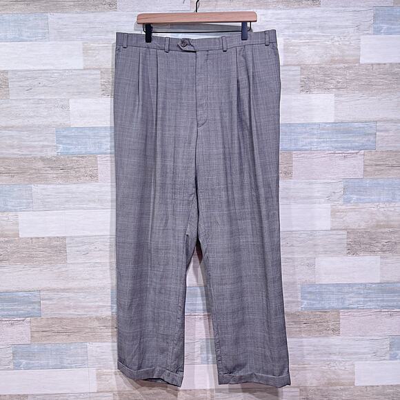 RRL Ralph Lauren Wool Glen Check Suit Gray 2 Button Mens 46R x Pleated Pants - Picture 7 of 12